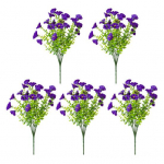 Kunstlik petuunia lillekimp v&auml;litingimustesse, realistlikud UV-kindlad kunstlilled veranda, terrassi, aknalaua, rippuva korvi jaoks 5pcs