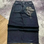 RogueWave Y2K Mood L&otilde;dvad Sirged Teksap&uuml;ksid T&auml;navahip Hop Vintage &Uuml;le suuruse Laiad P&uuml;ksid Unisex P&otilde;randani Teksap&uuml;ksid M