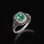 Kerge luksusmood 925 sterlingh&otilde;be S&otilde;rmus ehtsa v&auml;&auml;riskiviga Looduslik ovaalne Smaragd Daami peened ehted kihlumise aastap&auml;eva kingitus US RING SIZE:6# roheline