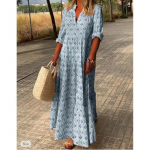Naiste suvine vintage-stiilis kraega pluss-suuruses moodne lahtine pikk kleit XXXL