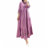 ZANZEA naiste vabaaja lilleline &uuml;markaelus 3/4 varrukatega avar pikk kleit 5XL roosa