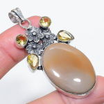 Natural Mookaite, Citrine 925 Sterling Silver Jewelry Pendant 2.48 n7l57