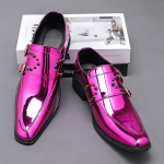 Moodsad Uued Terava Ninaga Slip-on L&auml;ikiv Lakknahast Chelsea Kingad Meeste Disainer Pulmakleit Jalatsid Zapatos Hombre 38