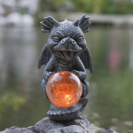 P&auml;ikesetoitega Kuu Lamp, V&auml;listingimustes Aia Kaunistus, Vaik Draakoni Skulptuur Ornament K&auml;sit&ouml;&ouml; Ornament Kunst One Size