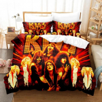 Kiss B&auml;ndi Voodipesukomplekt &Uuml;hekohaline Rockb&auml;ndi Tekikott Kahekohaline Queen King Twin Suurus Poistele T&auml;iskasvanutele Pehme Tekikoti Komplekt Kingitus 140X200cm 2pcs