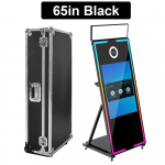 Puutetundlik fotoboks Kaasaskantav 40 65 tolline Peegel Maagiline fotokabiini masin Pulmapeo &Uuml;rituse jaoks 43-black must