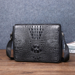 Krokodilliluude Mustriga Horisontaalne Meeste Kott, Klassikaline Nahast Messenger &Uuml;he&otilde;laline Crossbody Kott Meestele, V&auml;lis-Seljakott must