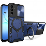 Coque de Protection - BOOLING - Samsung Galaxy A17 4G/5G - avec Anneau Cache Cam&eacute;ra Bleu Marine