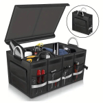 Kaasaskantav piiri&uuml;lene autokasti hoiukast - Suure mahutavusega ja kokkupandav 35x35x30 cm Storage Box black