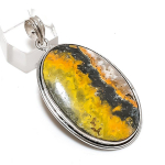 Bumble Bee Jasper Gemstone Handmade 925 Sterling Silver Pendant 2.40 h0z20