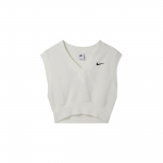 Nike Sportswear Phoenix Fliis Pehme Mugav V-kaelus &Uuml;hev&auml;rviline Vest Naiste topid Sail-White Must FV6317-133 S