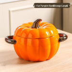 K&otilde;rvitsakujuline keraamiline supikauss kaanega - Suur kahe k&auml;epidemega disain, ideaalne tigu riisinuudlite v&otilde;i nuudliroogade serveerimiseks