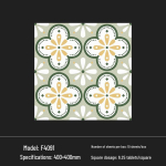 400x400 Roheline Prantsuse Retro V&auml;ikese &Otilde;ie Keraamiline Plaat K&ouml;&ouml;ki, Vannituppa, R&otilde;dule ja P&otilde;randale 400*400