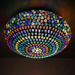 Mitmev&auml;rviline klaasmosaiik LED &uuml;mmargune laelamp -