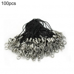 100 tk musta mobiiltelefoni kaelapaela n&ouml;&ouml;ride rihm Lariat mobiilne homaarilukk 100pcs
