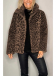 2024 Talvine Naiste Mood Leopardimustriline Kunstkarusnahast Mantel Rev&auml;&auml;riga Medium