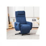 Fauteuil inclinable confortable avec fonction d'inclinaison &ndash; fauteuil TV moelleux avec repose-pieds, bleu