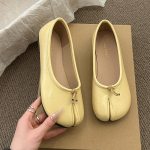 Moodne jaapani stiilis Tabi ninja kingad naistele mugavad nahast madalad kingad l&otilde;hestatud kabjaga varba mokassiinid Femme Mary Jeans mokassiinid daamide baleriina kingad 39 beige