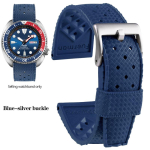 Troopilise kummirihm Seiko SRP777J1 jaoks Pehme silikoonist Sukeldumiseks Veekindel Hingav Spordirihm Meestele 20mm 22mm Kellarihm 20mm blue