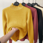 Winter Thicken Plus Velvet Turtleneck Kampsunid Naiste soojad kootud kampsun Pullover Topid Vabaaja fliisvoodriga kudumid 22846 XXL