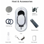 Nutikas akende puhastusrobot, elektriline klaasipuhastaja puldiga koju k&otilde;rghoone r&otilde;duakende jaoks akende puhastaja EU&Yes valge