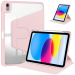 Coque Rotative - BOOLING - pour iPad A16 (11 ) / iPad 10 2022 (10,9 ) - avec Porte-Stylet - Rose roosa