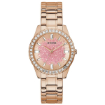 Guess Roostevabast terasest rihmaga naiste kvartskell - Elegantne roosa disain - GW0405L3 kuld