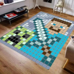 Stiilne 3D M-C Pikselkunsti Vaip Elutuba Magamistuba Vaip Lihtsalt Puhastatav Vaip Vastupidav Mugav Diivani Tooli Kodu Dekoor 80x120cm