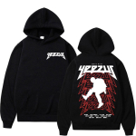 R&auml;ppar Kanye West Yeezus Tour Albumi Merch Huppar Meeste R&otilde;ivad Hip Hop Harajuku Dressipluus Unisex Vabaaja Fliisiga Huppariga Streetwear S black