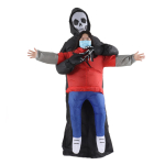Must Hirmutav Kummitus T&auml;ispuhutav Kost&uuml;&uuml;m T&auml;iskasvanutele Halloweeni Peo Naljakas Veekindel Cosplay Kost&uuml;&uuml;mi Rekvisiidid black