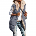 Talv S&uuml;gis Naiste &Uuml;hev&auml;rviline Kapuutsiga Vest Kahepoolne Kantav Slim Vest XXXXXL hall