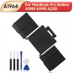 Laetav liitiumaku MacBook Pro Retina A1989 A1990 A2251 A1964 s&uuml;learvutile 5086mAh koos t&ouml;&ouml;riistadega