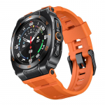 Metallkorpus+Rihm Samsung Galaxy Watch Ultra 47mm jaoks Rihm Silikoonist Hingav Rihm Asendusriba Samsung Galaxy Ultra 2025/2024 jaoks Correa Galaxy Watch Ultra 47mm oranž/must