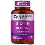 Karbamiid Forte Biotiin Juuste Kasvu Tabletid 10000 Mcg Toidulisand Naistele ja Meestele 120 Taimetoidu Tabletti