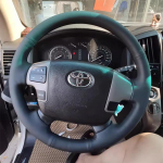 Hand-stitch Leather peach wood color car Steering Wheel Cover for Toyota Land Cruiser LC 2008-2015 Tundra 2007-2013 4