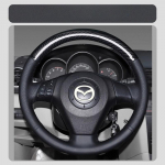 For Mazda 3 Axela 2004-2009 Mazda 5 2005-2010 Hand-Stitched Non-slip Leather carbon fibre Car Steering Wheel Cover 1