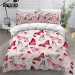V&auml;rviline liblika- ja lilleline tekikoti komplekt king-size liblikate teemaline voodipesukomplekt lastele t&uuml;drukutele tekikott padjap&uuml;&uuml;rid EU Single(135*200cm)3pcs