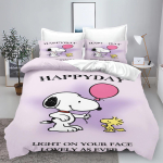 Snoopy 3-osaline 1 tekikate komplekt 3D Laste Kodu Dekoor Voodipesu komplekt Puuvillased katteid 100% pol&uuml;ester AU Single(140*210cm)3pcs