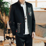 2 tk Komplekt &Uuml;likond Mantel P&uuml;ksid Mood Meeste Vabaaja Butiik P&uuml;stikrae Hiina Stiilis Linane Kleit Bleiserid Jakk P&uuml;ksid XXXXXL hall