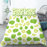 Kawaii puuvilja voodipesukomplekt lastele t&auml;iskasvanutele magamistoa kaunistus sidruni arbuusi prindiga tekikate komplekt &uuml;hekohaline kaheinimese suurused Twin Full Queen King tekkikate EU Single(135*200cm)3pcs