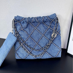 Retro vabaaja teksasist pr&uuml;gikoti kott, rombikujuline kett, &otilde;lakott, suure mahutavusega k&auml;ekott naistele. 35*30*8cm denim sinine v&auml;rv