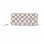Louis Vuitton Cl&eacute;mence rahakott Valge Damier Azur l&otilde;uend/Rose Ballerine roosa Naiste rahakotid N61264 Basic Set (Bag+Dust Bag)