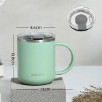 304 Roostevaba Terasest Veekruus Kahekihiline Kuumakindel Piima- Mahlakruus Kaanega Lihtsa Stiiliga Majapidamis- Kontorikingitus Kohvikruus 401-500ml