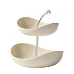 Kahekihiline puuviljataldrik Mitmekihiline keraamiline puuviljakorv metallist alusega N&otilde;udepesumasinas pestav Nurgak&ouml;&ouml;gi t&ouml;&ouml;laua korraldaja puuviljadele, sn&auml;kkidele, kookidele Dual Layer