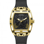 GUESS Legend Must roostevabast terasest korpus, silikoonrihm Meeste kvartsikell GW0595G1 must