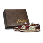 Jordan Air Jordan 1 Vintage Basketball Shoes Unisex Low top Beige/Red/Brown HF3148-102(Team80-S-BOX) 44 gray
