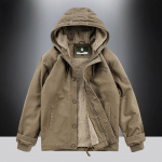 S&uuml;gisene polsterdatud jakk meeste pluss sametpolsterdatud polsterdatud jope kapuutsiga lambaliha fliisist jope M