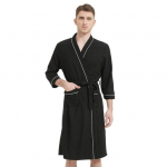 Meeste kevad-s&uuml;gis hommikumantel &uuml;hev&auml;rviline &ouml;&ouml;s&auml;rk p&otilde;lvedeni pehme puhker&uuml;&uuml; kodu hotelli pidžaama paaridele M must