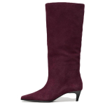 ZARA Suede Kitten Heel Knee High Boots Burgundy Naiste 11007510022 37 black