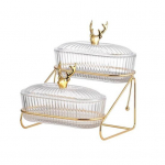 3-korruseline kuivatatud puuviljade vitriinalus p&auml;hklialusega stiilse p&otilde;hjap&otilde;drakaanega vastupidavast plastikust raudraamiga Dual Layer